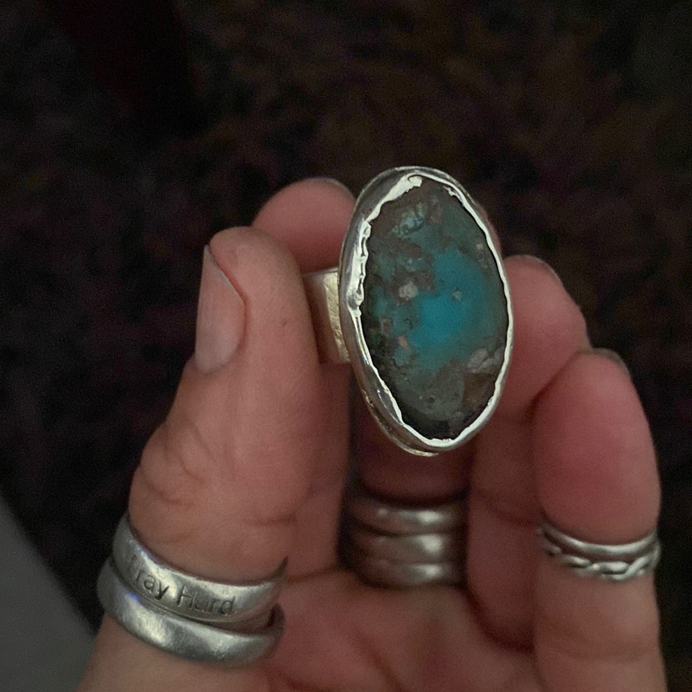 SOLD Turquoise and sterling silver ring - Picture 8 of 9